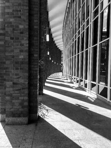 Building brick black and white photo