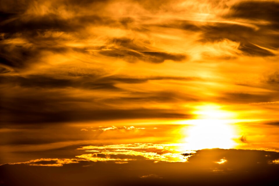 Sky clouds setting sun