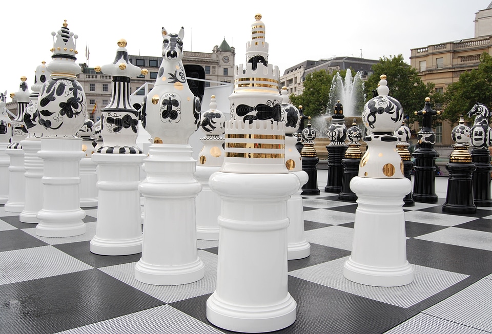 White strategy chess board