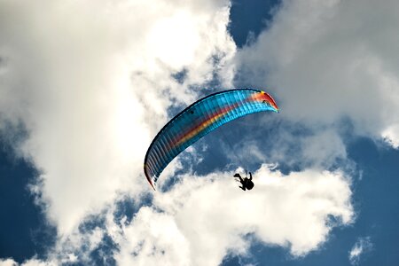 Cloud parachutist blue