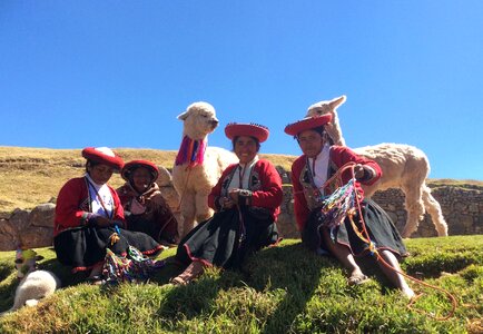 People traditional llamas