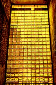 Glass blocks shimmer lost places