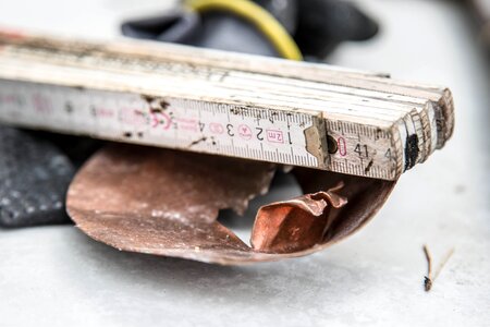 Craft tape measure copper sheet photo