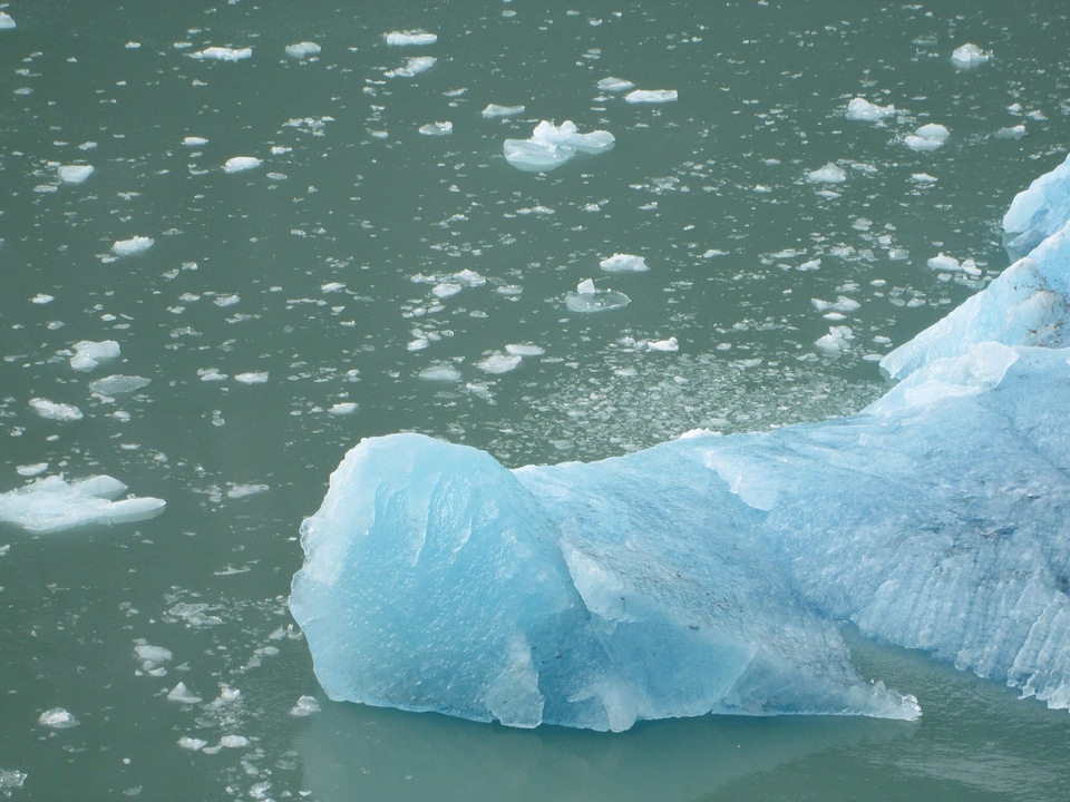 Blue frozen floating