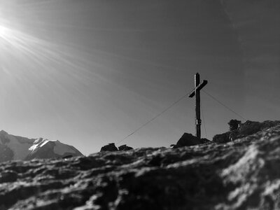 Summit cross zillertal alpine peaks photo