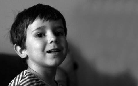 Child black and white child portrait photo