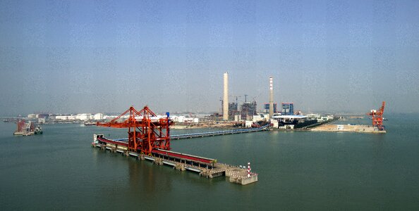 Port cargo ships the sea