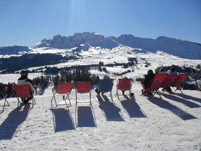 Skiing view ski area