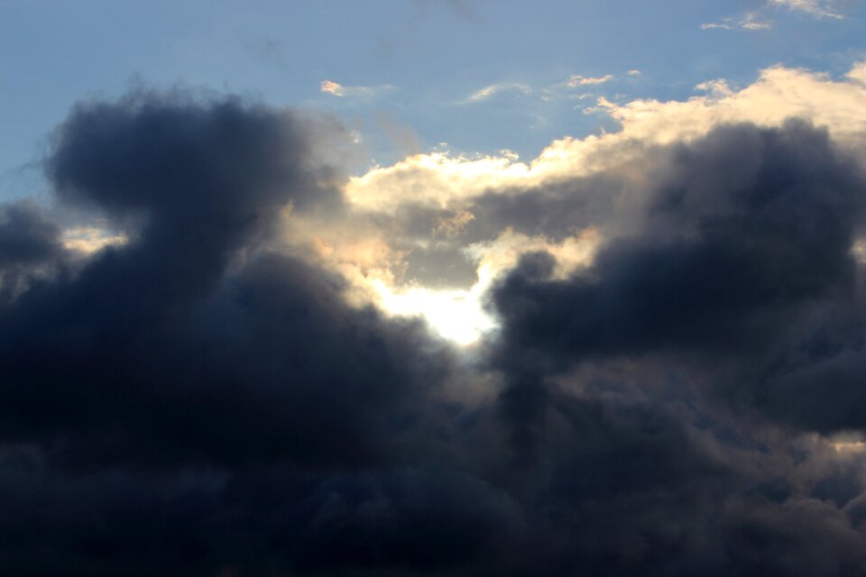 Sky dark clouds front detail