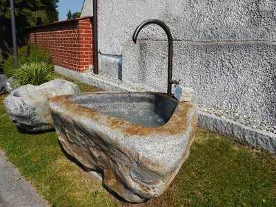 Stone formation water garden