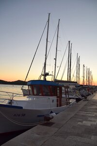 Sunset boats sea