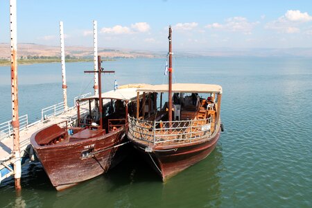 Israel boat lake of galilee photo