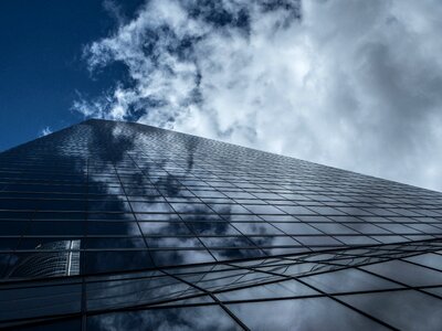 Clouds buildings glass