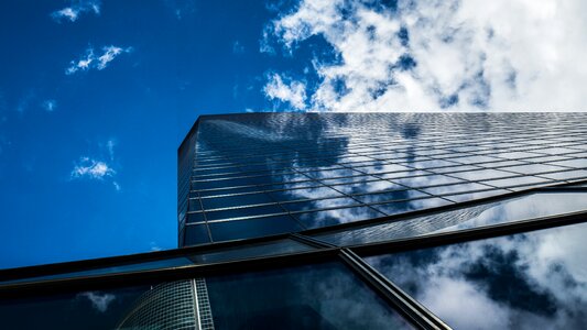 Clouds buildings glass photo