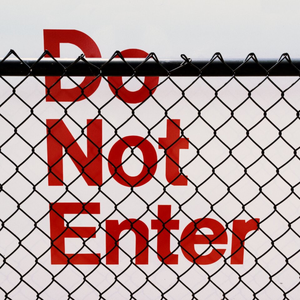 Danger warning white
