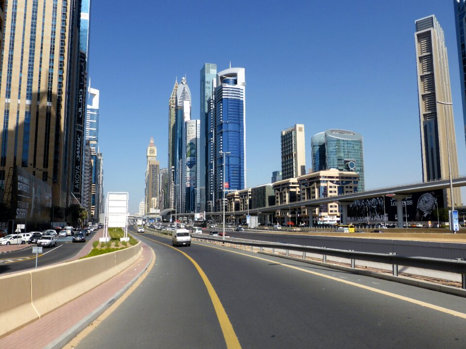 Skyscrapers highway dubai