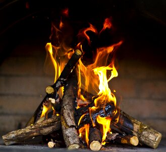 Fireplace heat burn photo