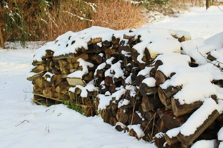 Winter outdoor wooden