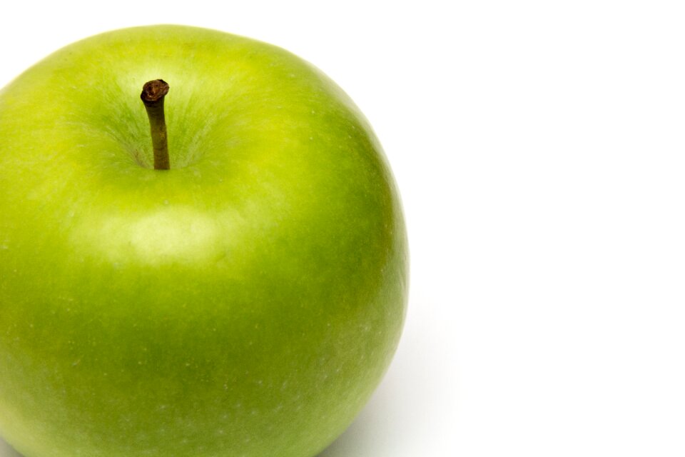 White white background green apple