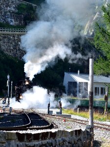 Valais switzerland steam locomotive photo