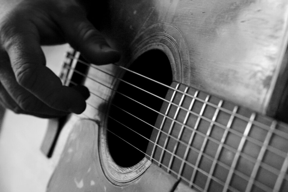Hand black and white old
