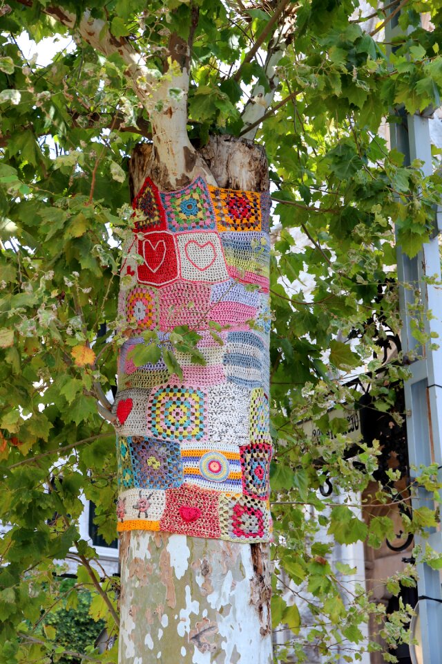 Embroidered colorful street art