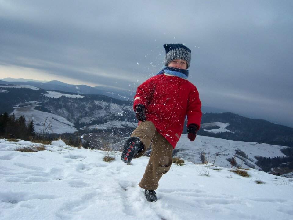 Kid transcarpathia mountains