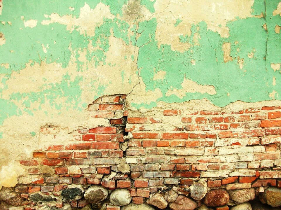 Broken brick surface
