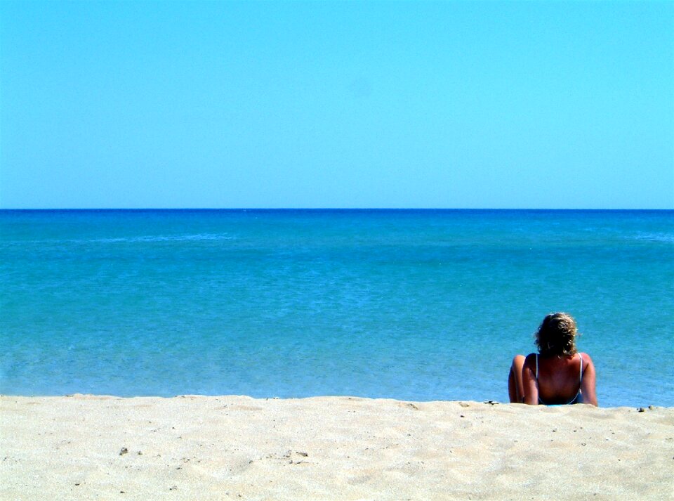 Person summer sea