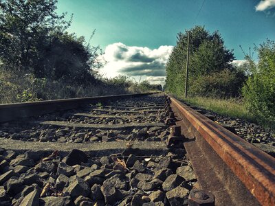Train rails railway tracks photo