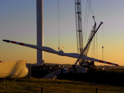 Science technology the windmills green energy photo