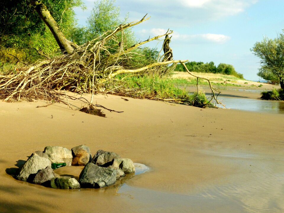 Bank walk on the beach nature
