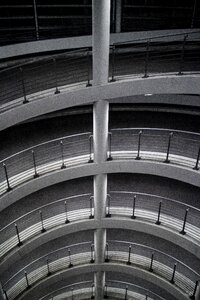 Multi storey car park railing optical deception photo