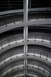 Multi storey car park railing optical deception