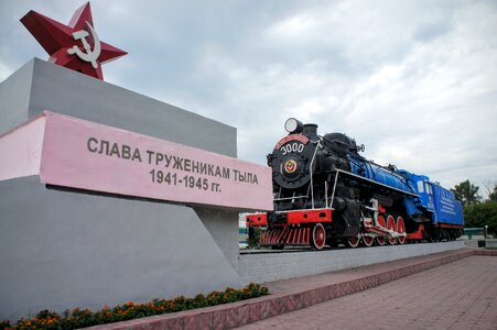 Historically museum locomotive russia
