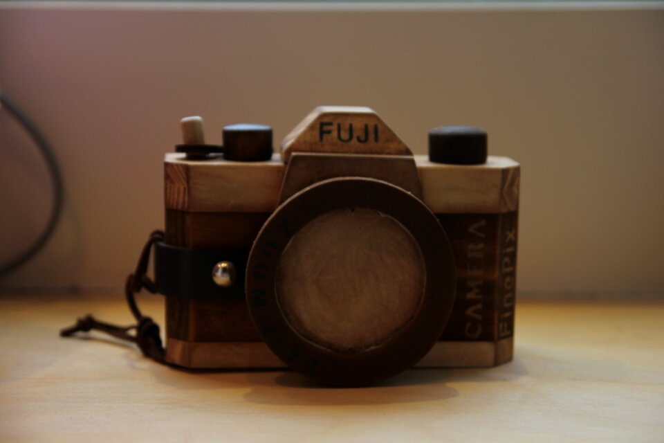 Camera vintage woodcarving