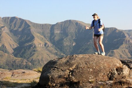 Woman tourist traveler photo