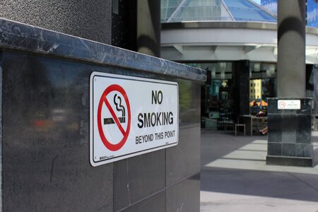 No smoking sign gray smoke