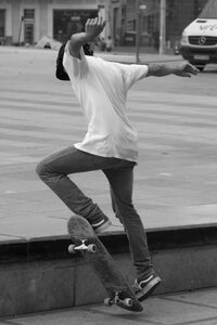 Skateboard man pet photo