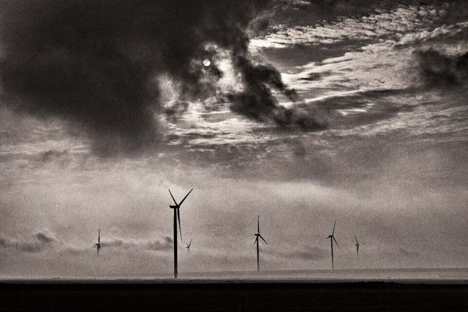 Cloud black and white stormy