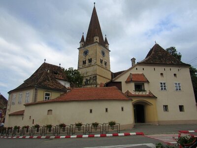 Fortified church tower romania photo