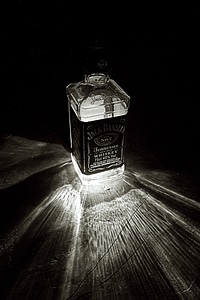 Black white jack daniel's black bottle photo
