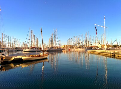 Sailboat reflection sea photo