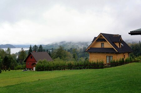 The fog early morning hut