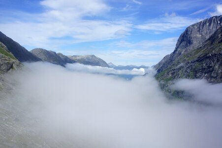 Fog norway mountains
