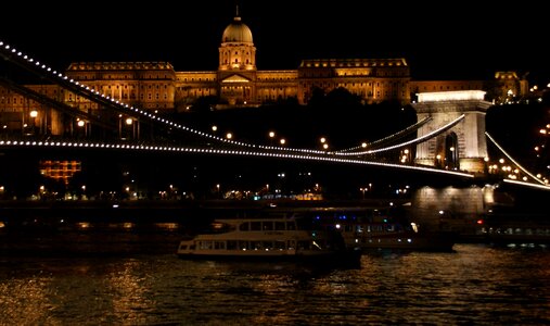 Budapest chain bridge castle photo