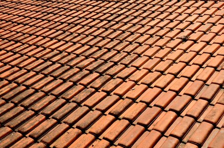Inclined clay roof tiles roof photo