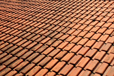 Inclined clay roof tiles roof