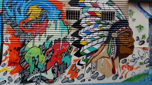 Graphite street art urban