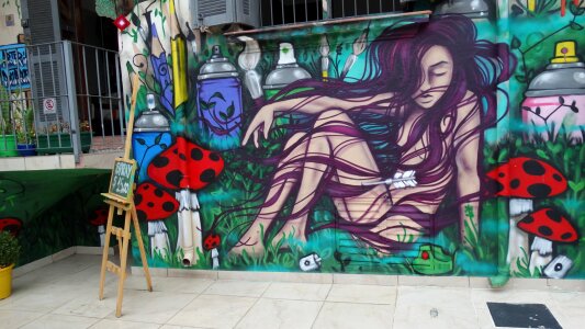 Graphite street art urban